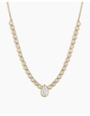 Lab Grown Diamond Pear Row Necklace Par le système avancé 