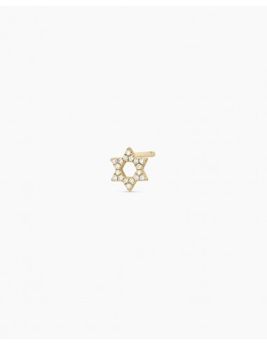 Diamond Star of David Single Stud la colonne vertébrale