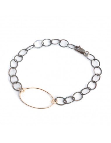 HANA oval loop bracelet - oxidized silver/edge des créatures d'habitude