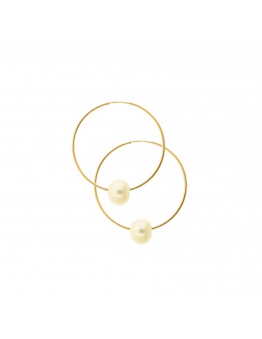 CoCo Gold Infinity Hoop with White Pearl Les êtres humains sont 