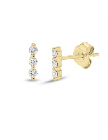 Trio Diamond Studs - 14kt gold & diamond france