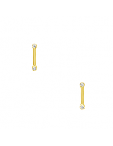 14kt Gold Bar Stud Livraison rapide