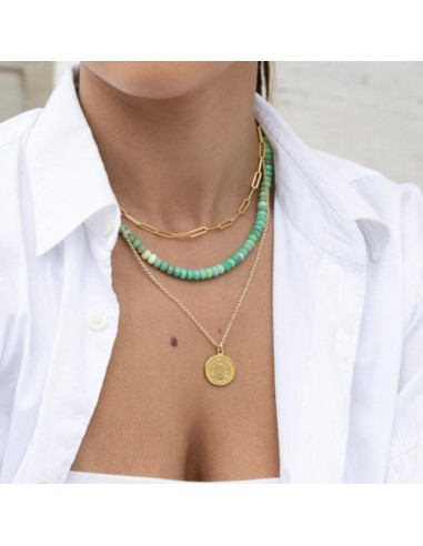 Faceted Chrysoprase Gemstone Necklace prix