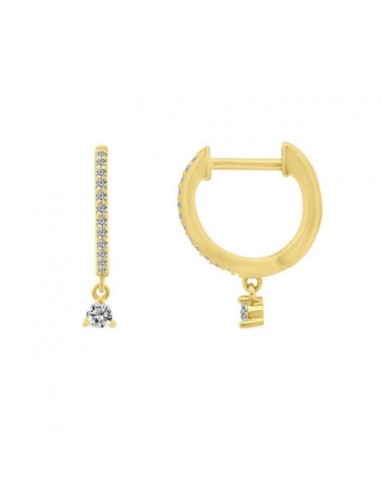 SOLITAIRE DIAMOND DROP 14kt GOLD HUGGIES pas cheres