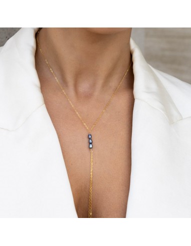 Trio Pearl Drop Lariat - Peacock le concept de la Pate a emporter 