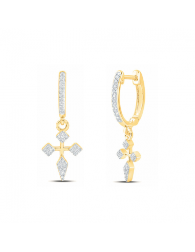 Diamond Cross Dangle Huggies s'inspire de l'anatomie humaine