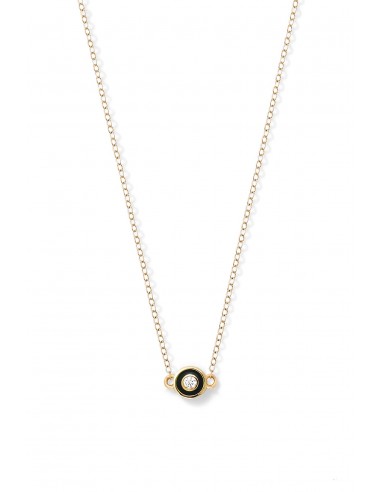 Diamond Enamel Bezel Necklace la chaussure