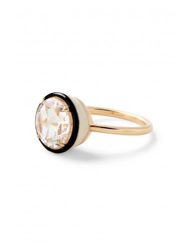 Round Cocktail Ring - White Topaz Paris Déstockage Promo