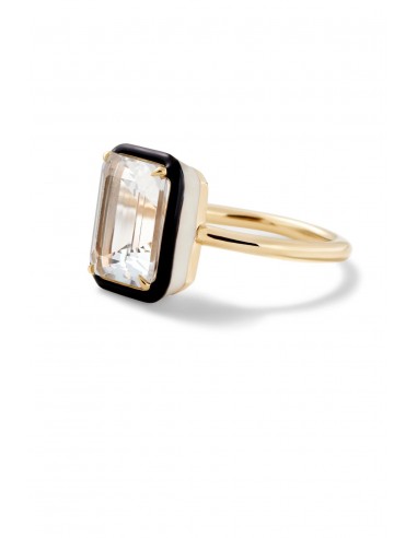 Rectangular Cocktail Ring - White Topaz pas cher