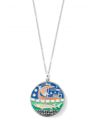 Caviar Kaspia Enamel Pendant in Sterling Silver la chaussure