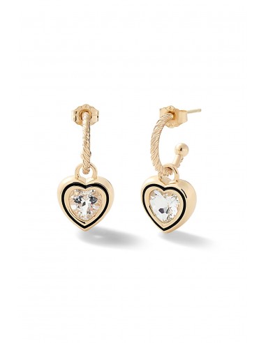 Madison Hoops with Heart Bezel Charm Paris Déstockage Promo