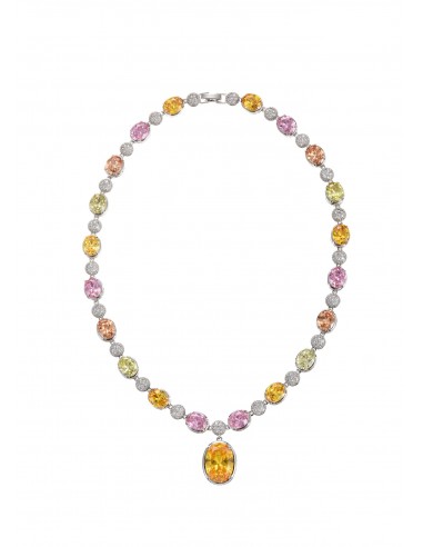 Marta Yellow Pink Diamond Necklace Véritable concentré