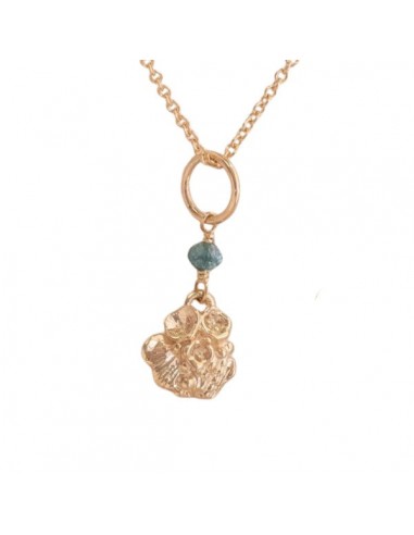 Tide Pool ~ Textured Small Gem Gold Pendant w/ Blue Diamond Découvrez la collection