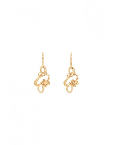 Under the Sea ~ Barnacle Link (Small) Dangle Earrings in Gold le concept de la Pate a emporter 