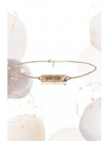 Love Letters ~ Inline Personalised Birthstone Bar Bracelet in Gold JUSQU'A -70%! 