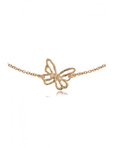 Butterfly ~ Small Inline Diamond Bracelet in Gold français