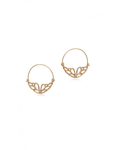 Butterfly ~ Small Hoop Diamond Earrings in Gold ouvre sa boutique