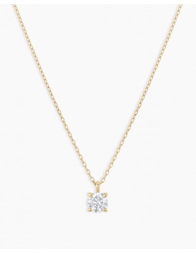 Diamond Solitaire 4 mm Necklace brillant des détails fins